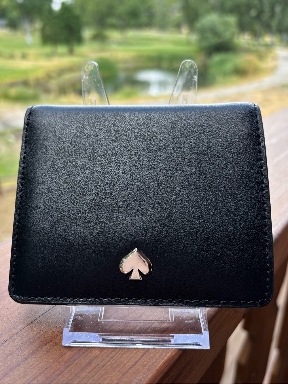 kate spade Black and pink Leather wallet with Metallic Spade